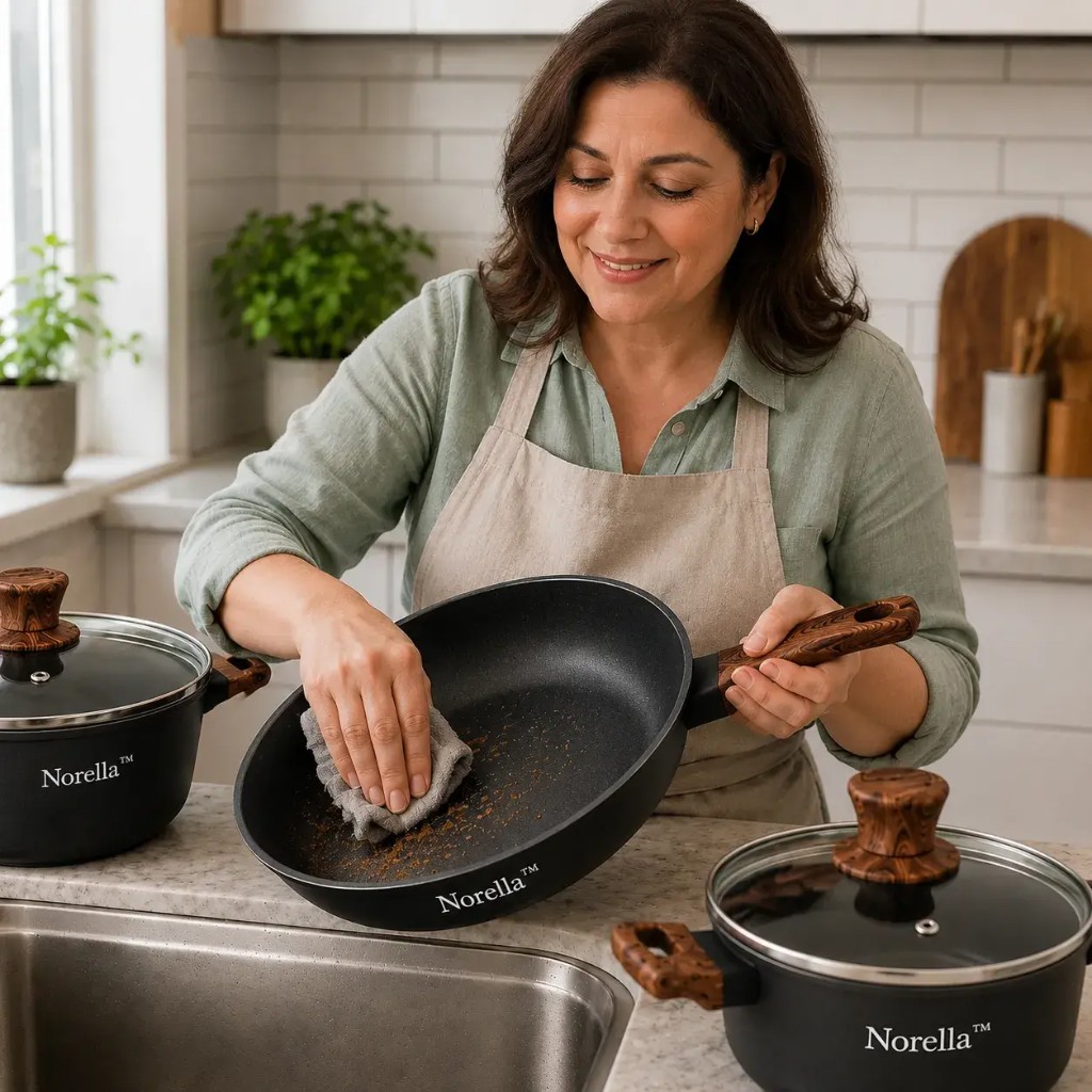 Norella cookware easy to clean after cooking