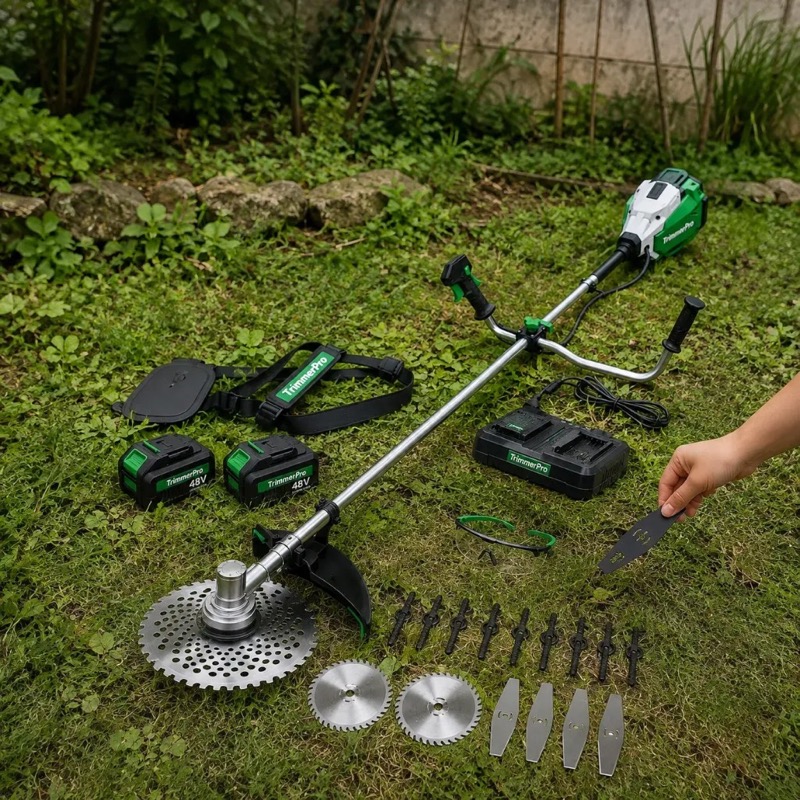 Kit completo TrimmerPro con batterie e lame intercambiabili